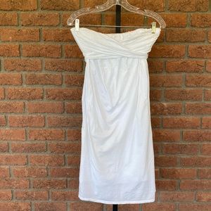Strapless white dress from Anthropologie